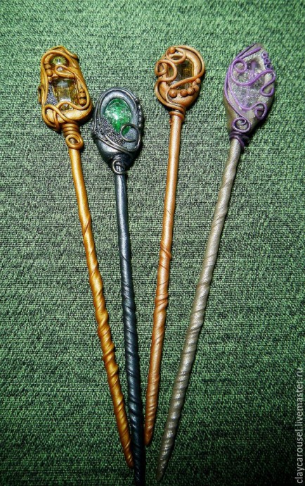 Делаем из полимерной глины оригинальную шпильку для волос