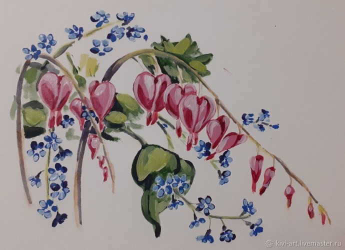Рисуем цветы "Разбитое сердце"