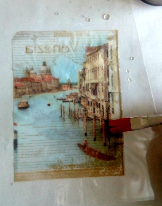 Декупаж короба для специй: часть 1