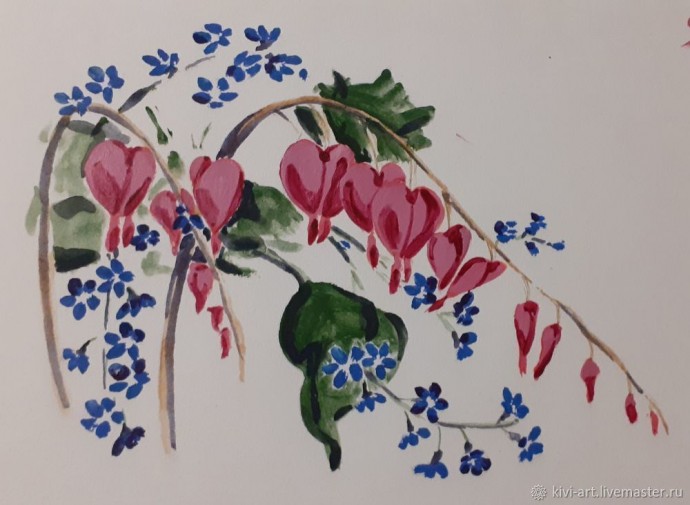 Рисуем цветы "Разбитое сердце"