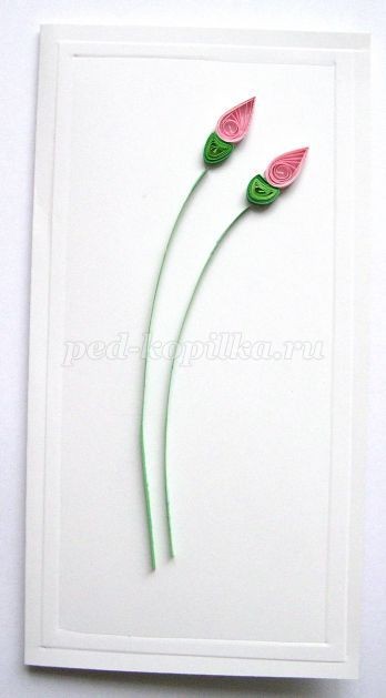 Открытка с эхинацеей в технике квиллинга: мастер-класс, часть 3