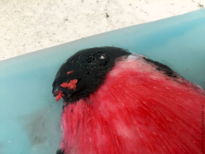 Мастер-класс по мыльной картине "Снегирь": часть 5