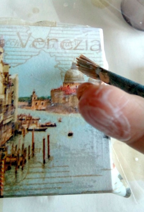 Декупаж короба для специй: часть 1