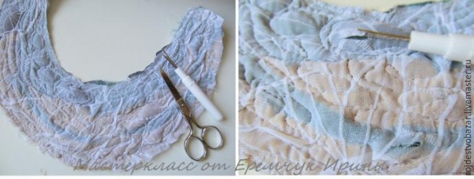 Делаем текстильное колье в технике крейзи: часть 2
