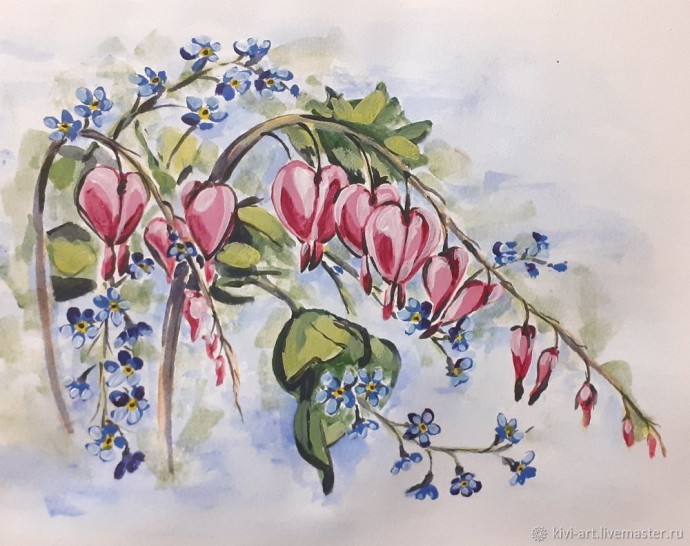 Рисуем цветы "Разбитое сердце"