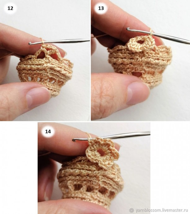 Корзинка с цветами крючком