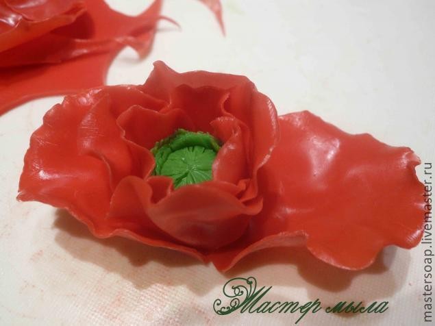 Мастер-класс по мыльной композиции "Красный мак": часть 4