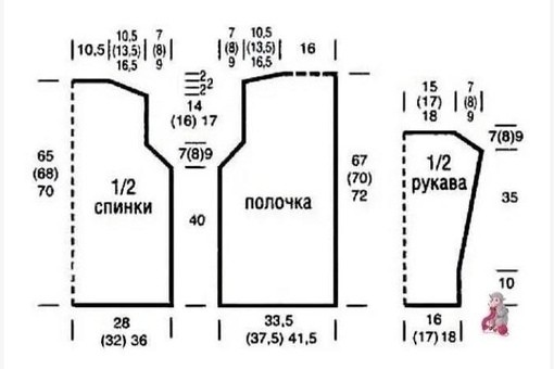 ​Элегантная модель кардигана с простым узором