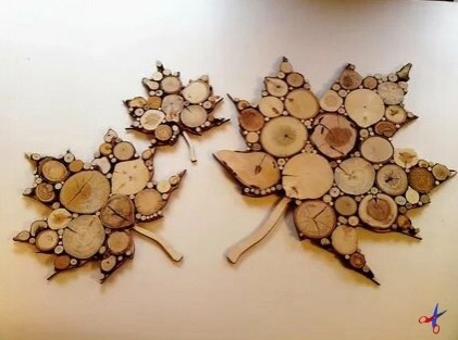 Аппликации из деревянных спилов
