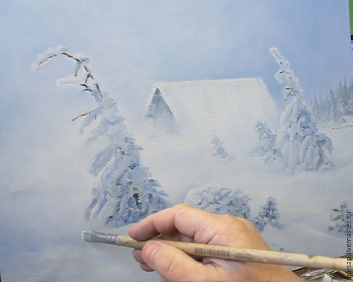 Пишем зимний пейзаж "Метелица"