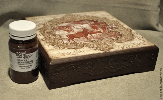 Декорируем чайную коробку "В старом шале": часть 4