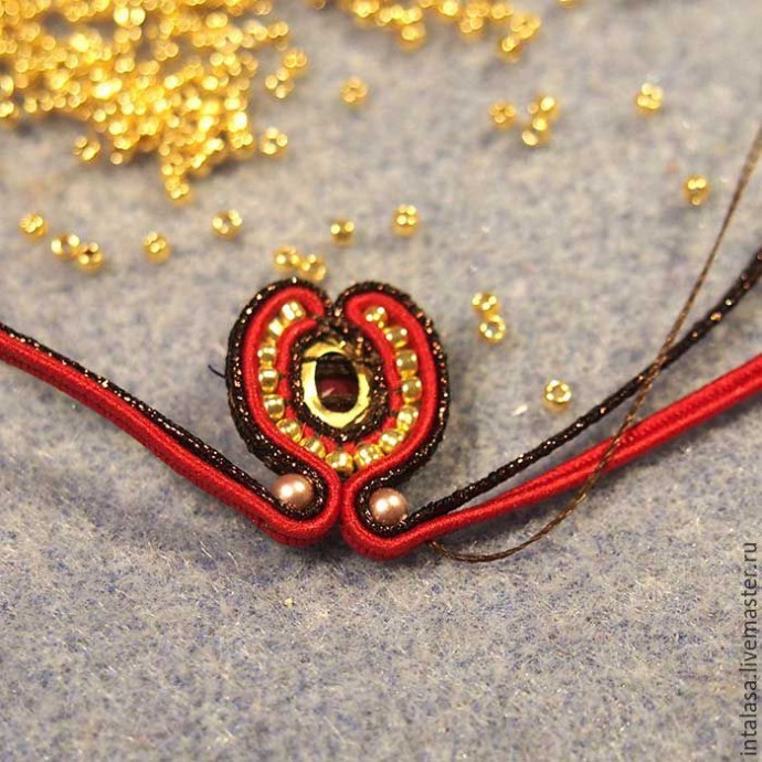 Делаем сутажную брошь "Аленький цветочек": часть 2