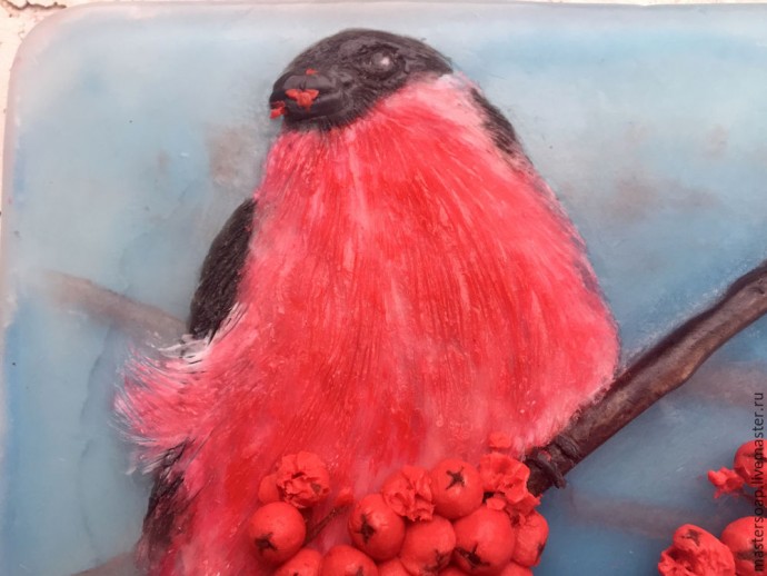Мастер-класс по мыльной картине "Снегирь": часть 5