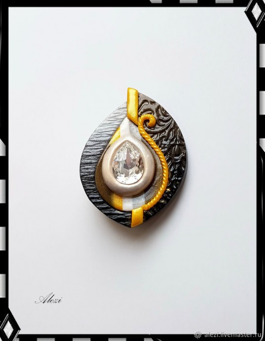 Создаем брошь из полимерной глины с кристаллом Сваровски: часть 2