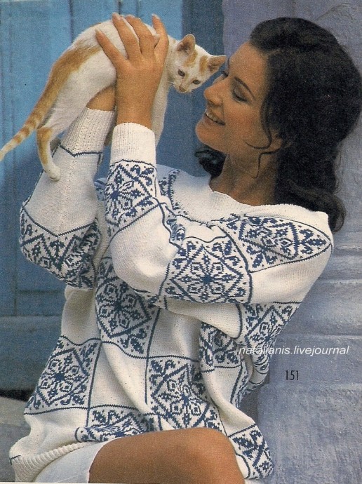 Пуловер с жаккардовым узором