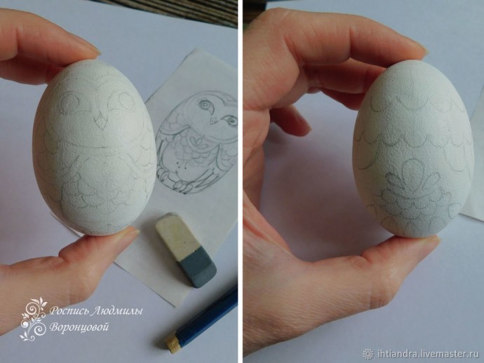 Расписываем деревянное яйцо "Совёнок": часть 1