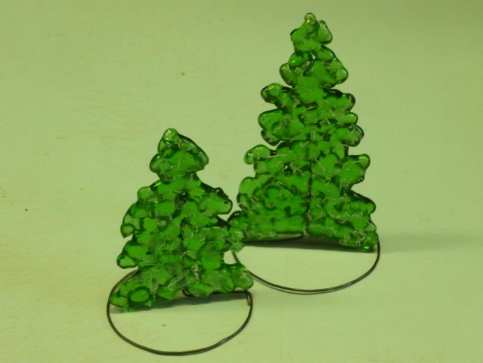 Ёлочки из стеклянной бутылки: часть 3
