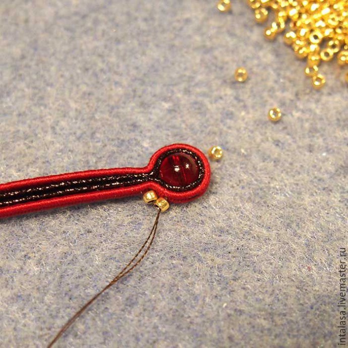 Делаем сутажную брошь "Аленький цветочек": часть 2