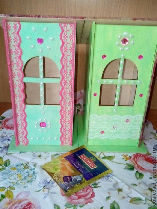 Декорируем чайный домик "Пионы" в технике декупаж файловым методом: часть 3