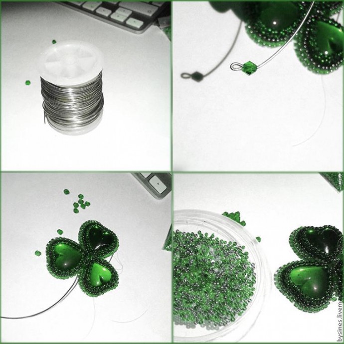 Процесс создания броши "Трилистник": часть 2