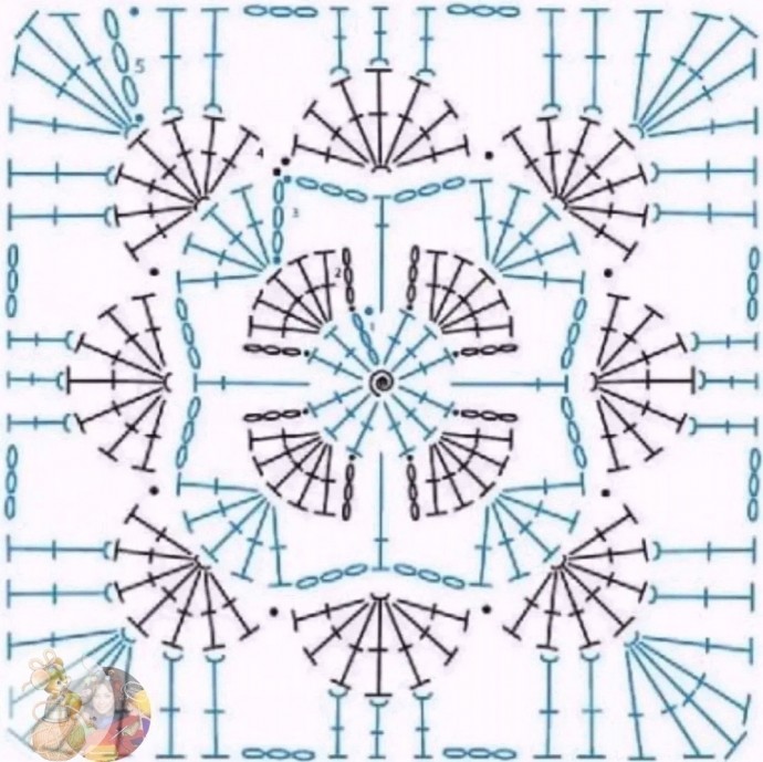 Разные квадратные мотивы крючком