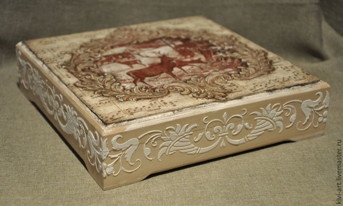 Декорируем чайную коробку "В старом шале": часть 4