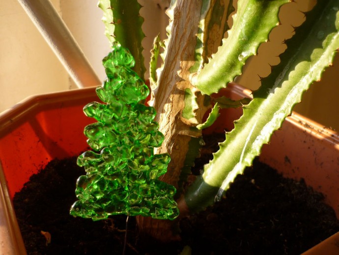 Ёлочки из стеклянной бутылки: часть 2