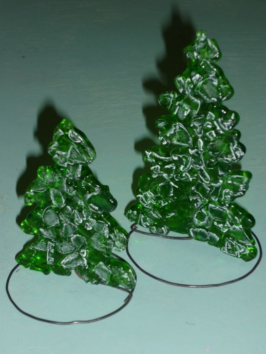 Ёлочки из стеклянной бутылки: часть 3