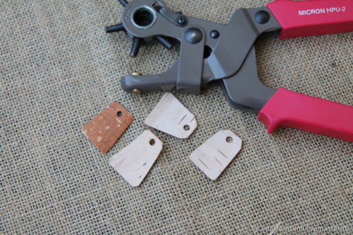 Делаем из бересты многоразовые бирки