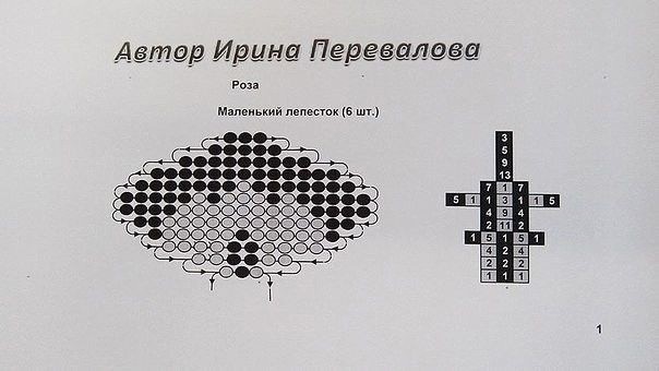 Двухцветная роза из бисера