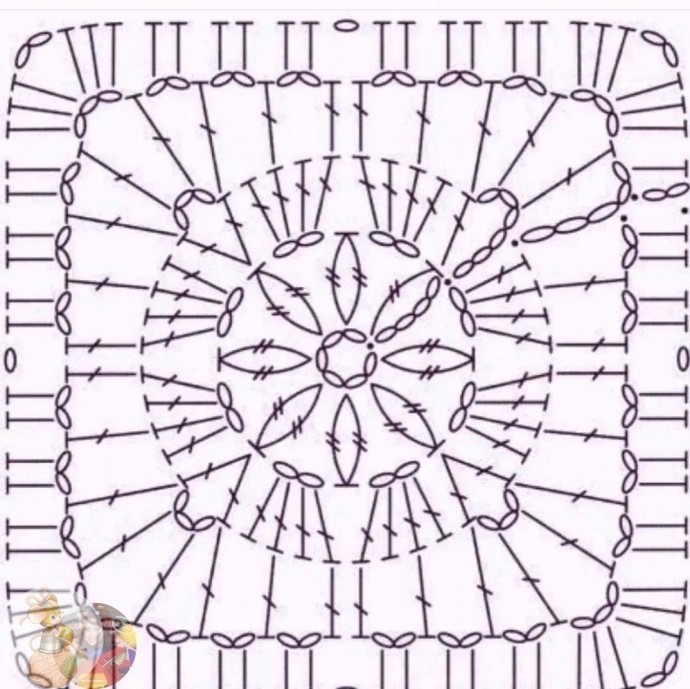 Разные квадратные мотивы крючком