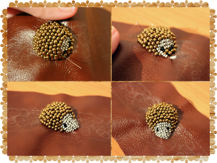 Арт-браслет "Осенний сюжет" в технике объемной вышивки: часть 1