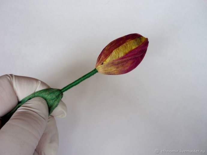 Мастер-класс по изготовлению броши "Тюльпан" из шёлка: часть 5