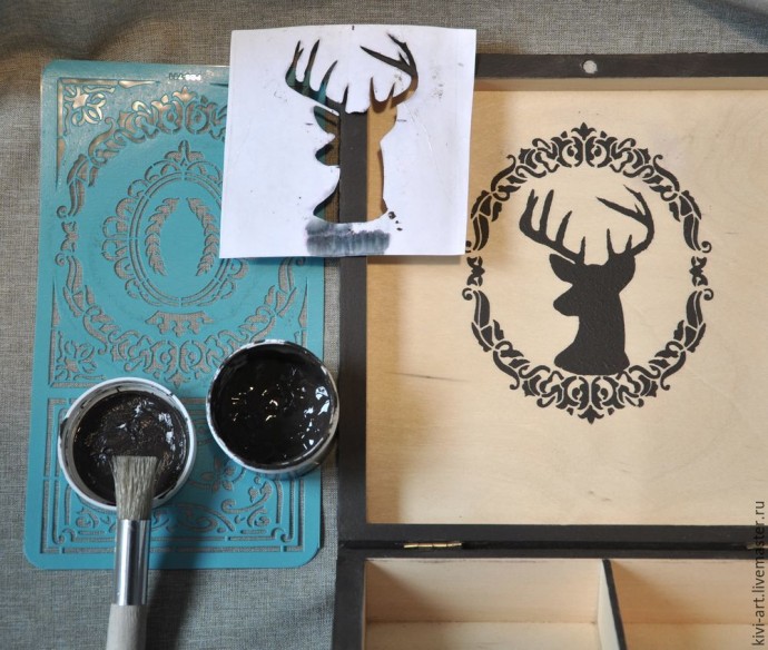 Декорируем чайную коробку "В старом шале": часть 5