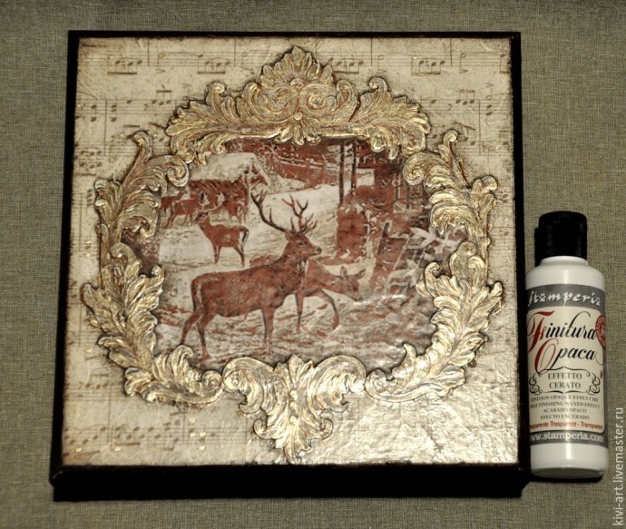 Декорируем чайную коробку "В старом шале": часть 4