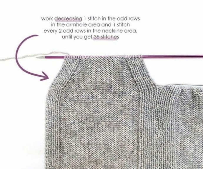 Жилет спицами