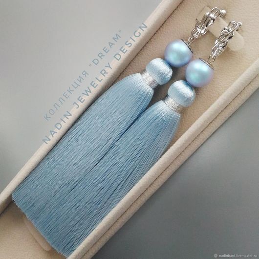 Красивые серьги из нитей