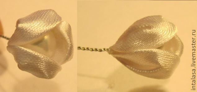 Сборка бутона в технике канзаши