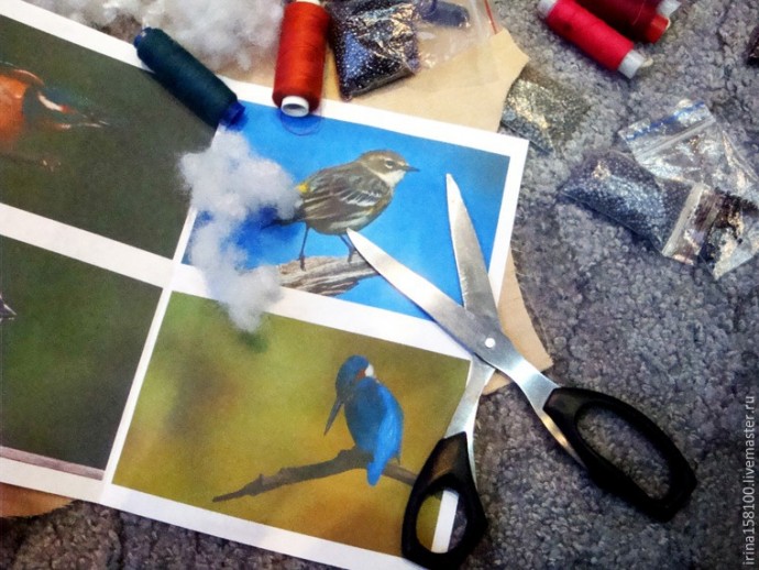 Вышиваем с бисером брошь "Воробушек"