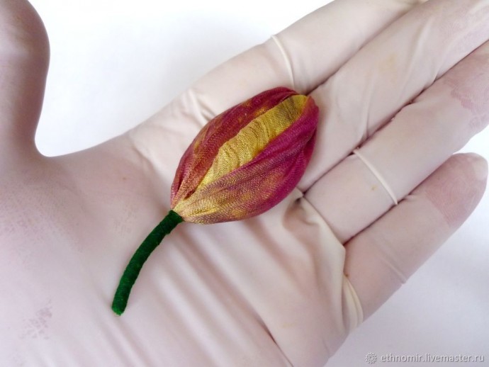 Мастер-класс по изготовлению броши "Тюльпан" из шёлка: часть 5