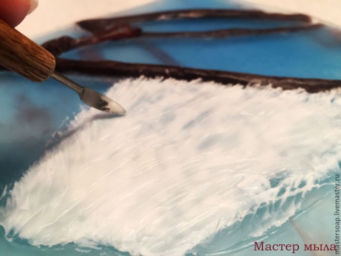 Мастер-класс по мыльной картине "Снегирь": часть 5