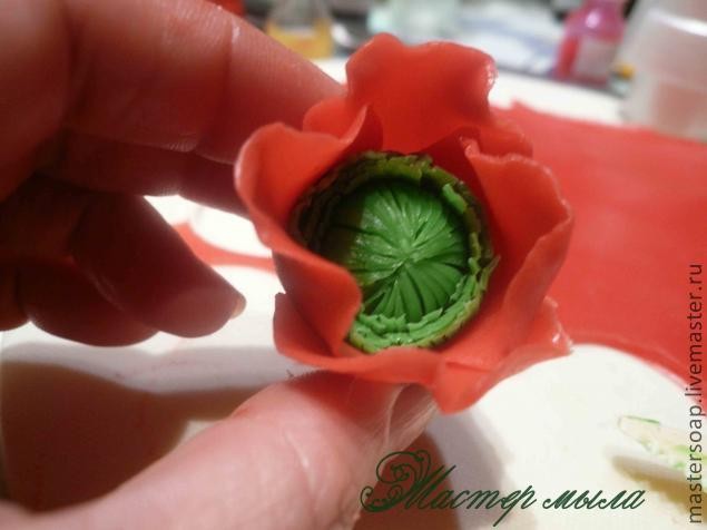 Мастер-класс по мыльной композиции "Красный мак": часть 4