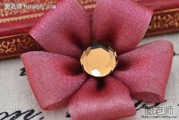 Цветы из органзы или шифона: мастер-класс