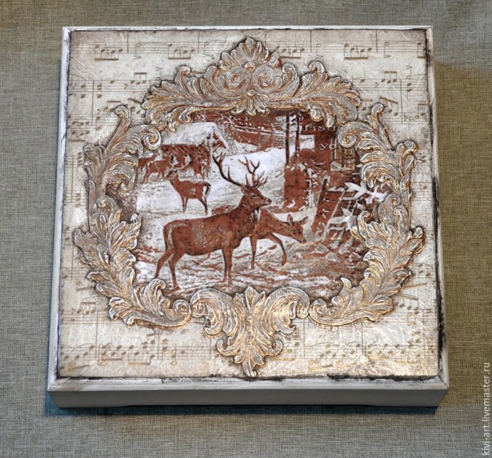 Декорируем чайную коробку "В старом шале": часть 2