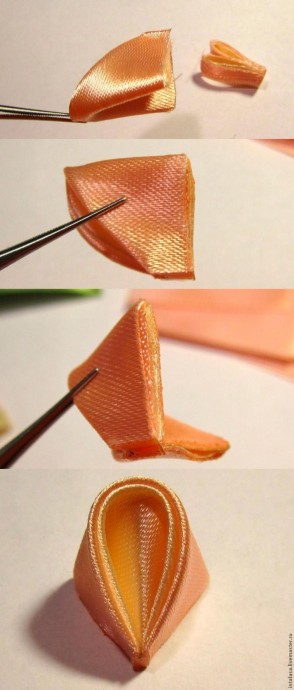 Создаем резиночку для волос в технике канзаши: часть 2