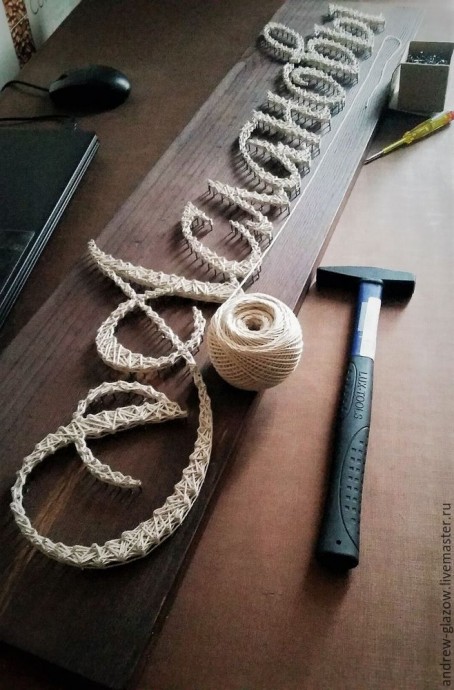 Фамильное панно в технике String Art