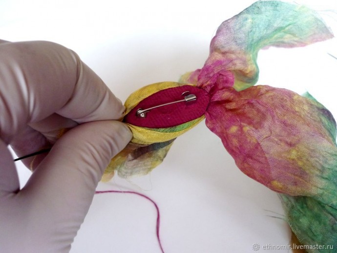 Мастер-класс по изготовлению броши "Тюльпан" из шёлка: часть 4