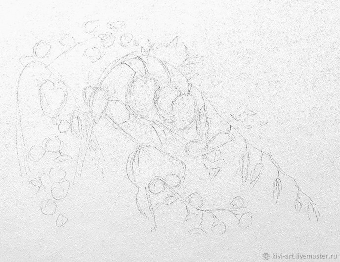 Рисуем цветы "Разбитое сердце"