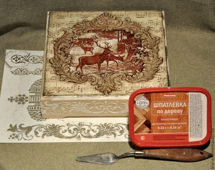 Декорируем чайную коробку "В старом шале": часть 4