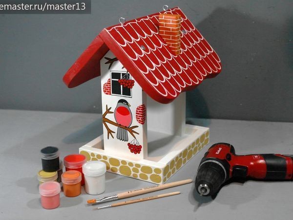 Делаем красивую деревянную кормушку для птиц "Снегири": часть 1